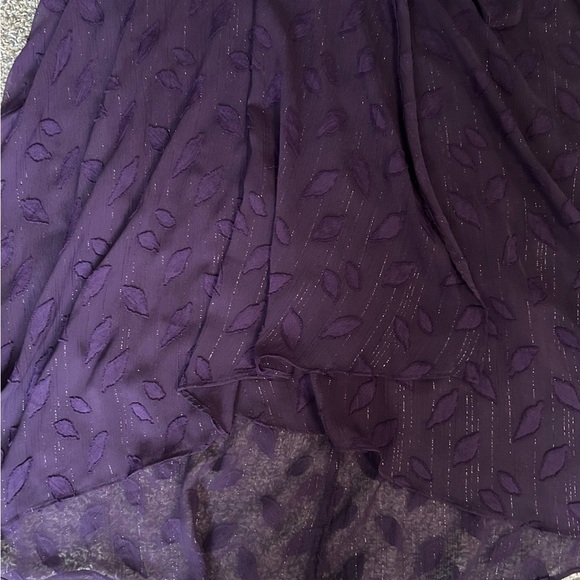DKNY dark purple hi-lo crossover v-neck tied dress size 4 - Picture 7 of 11